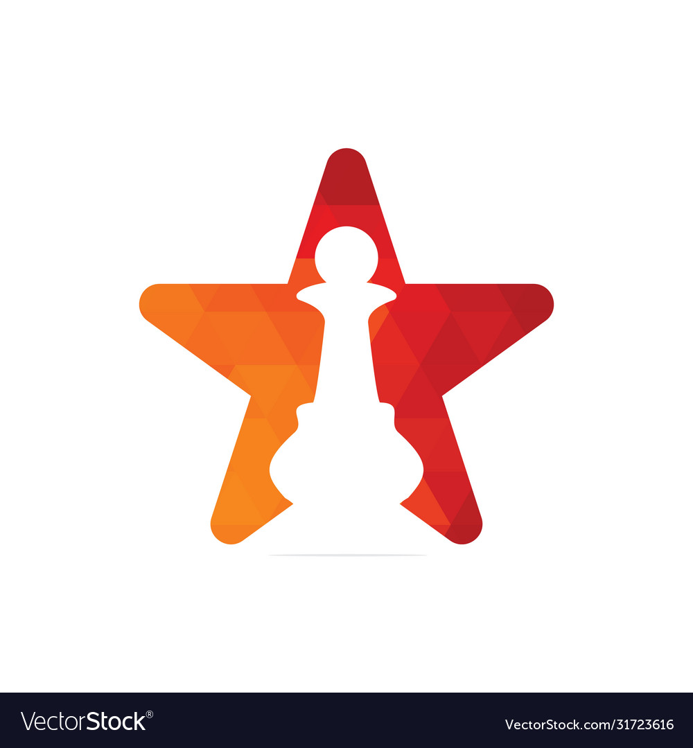 Chess Star Form Konzept Logo