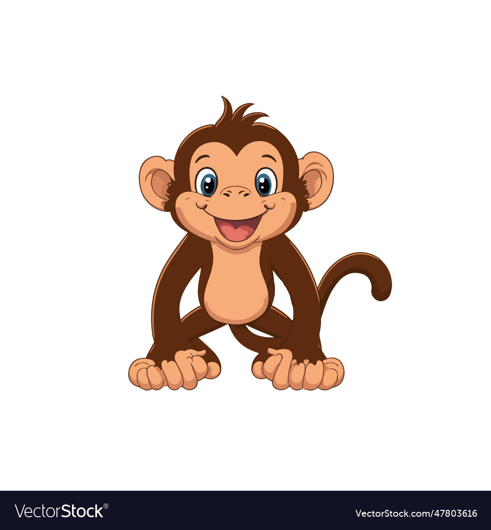 Cute monkey cartoon design Royalty Free Vector Image