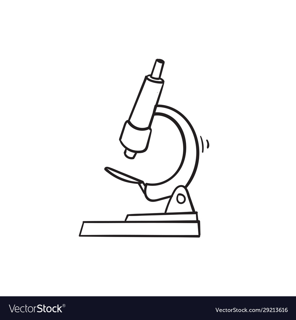 Doodle microscope hand drawn chemistry Royalty Free Vector