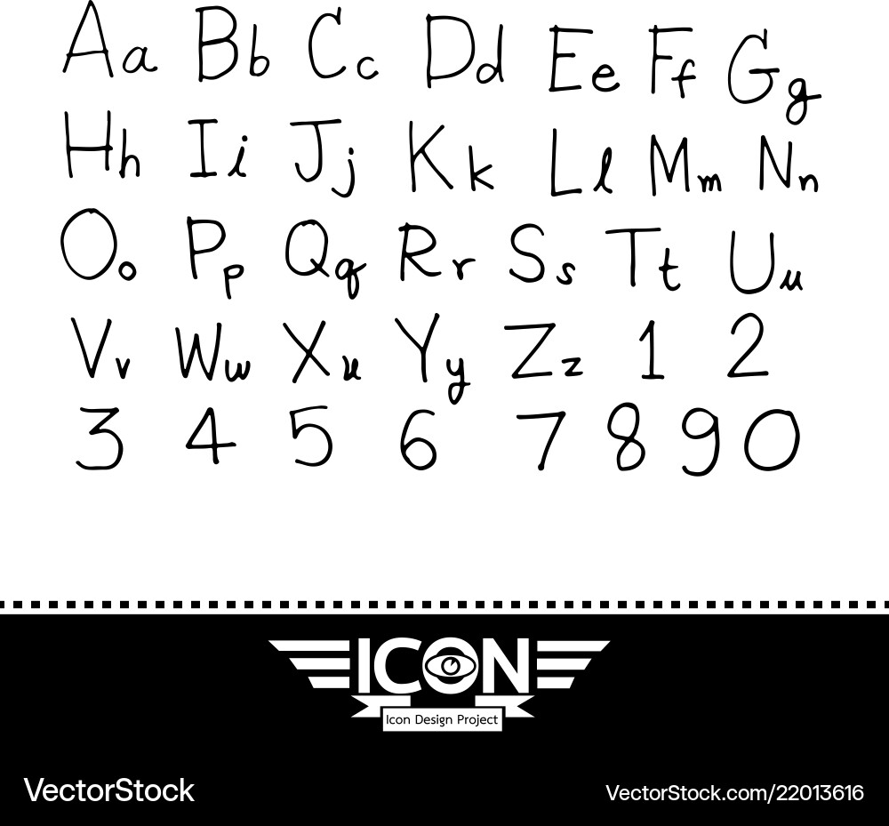 Hand drawn font Royalty Free Vector Image - VectorStock