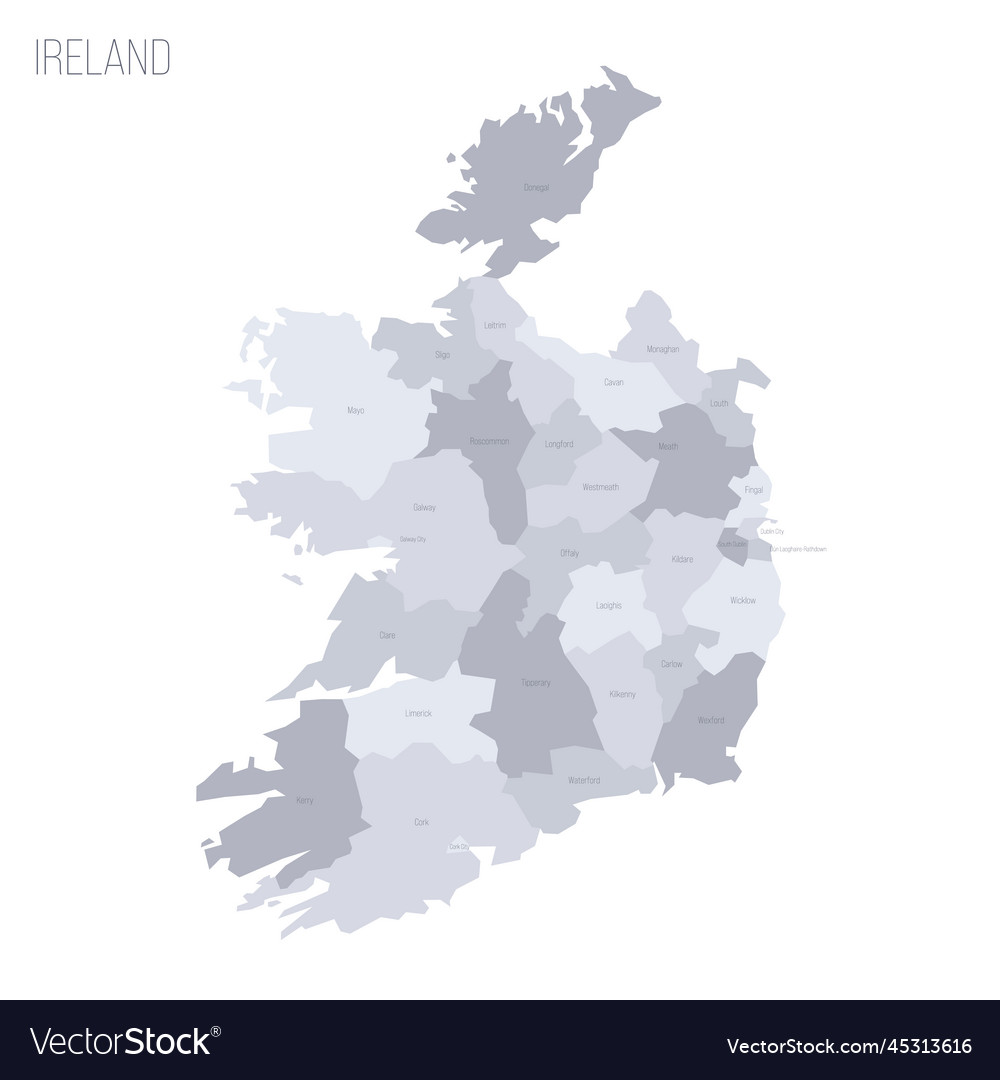 Ireland political map of administrative divisions Vector Image