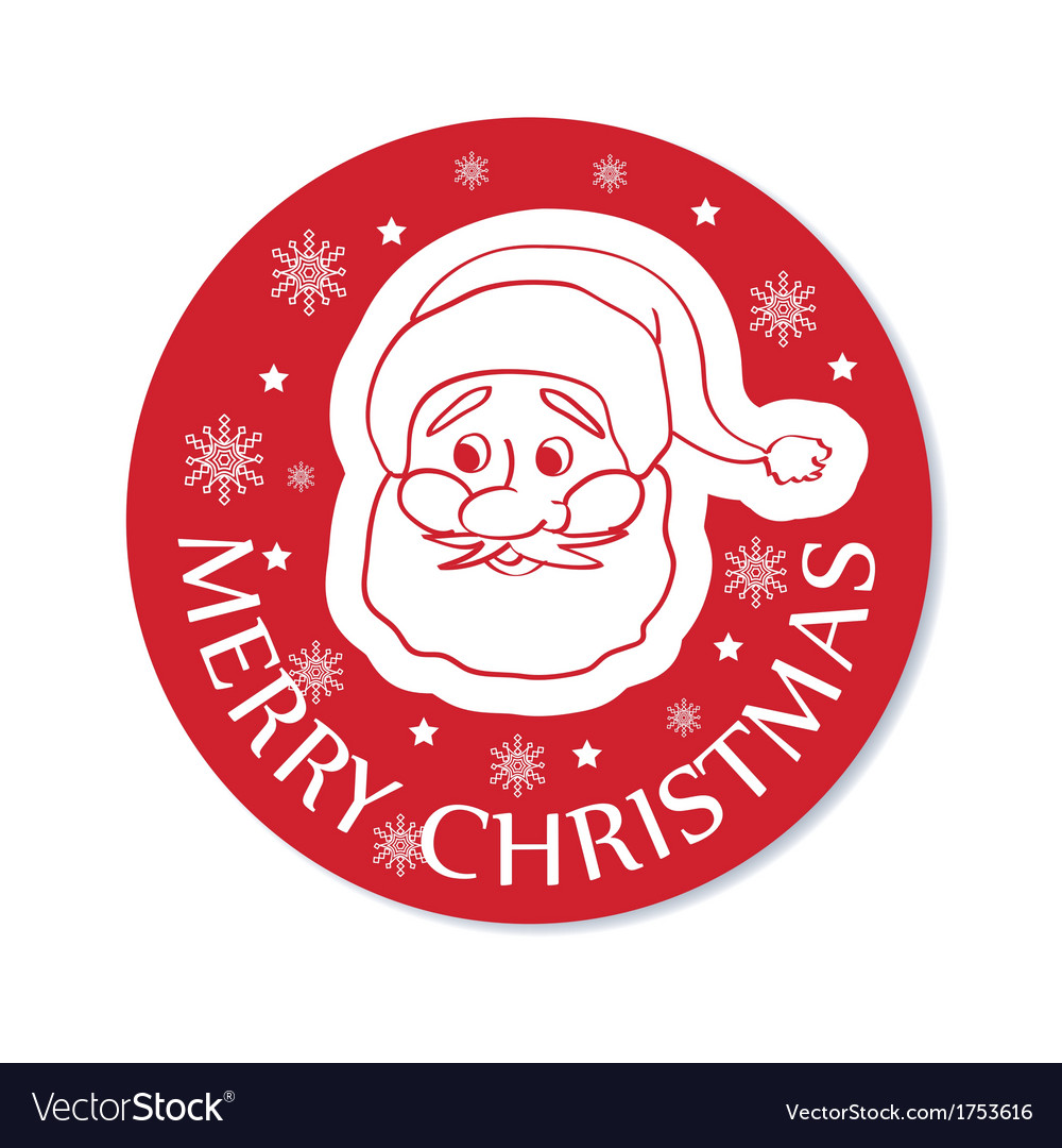 Round christmas greeting with santa face