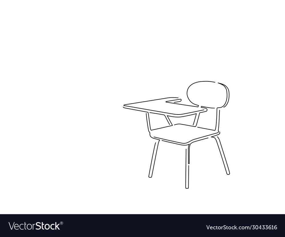 School isolated line drawing Royalty Free Vector Image