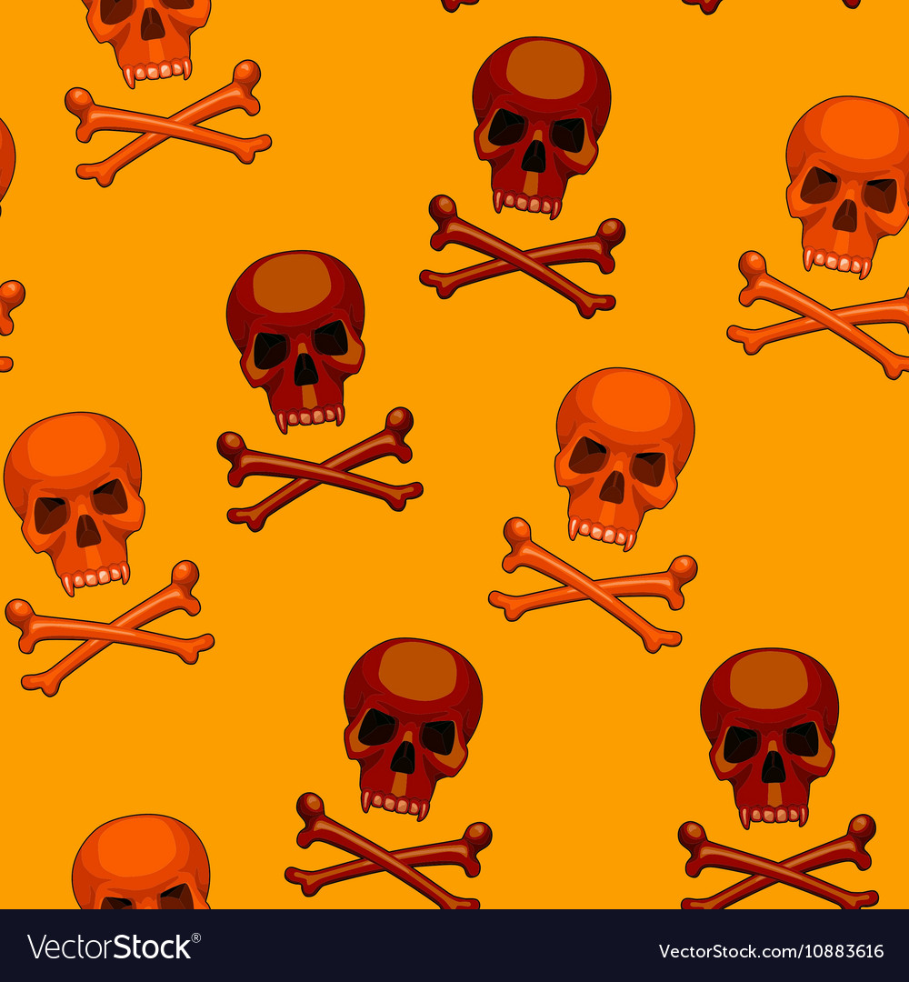 Seamless skull and crossbones cartoon