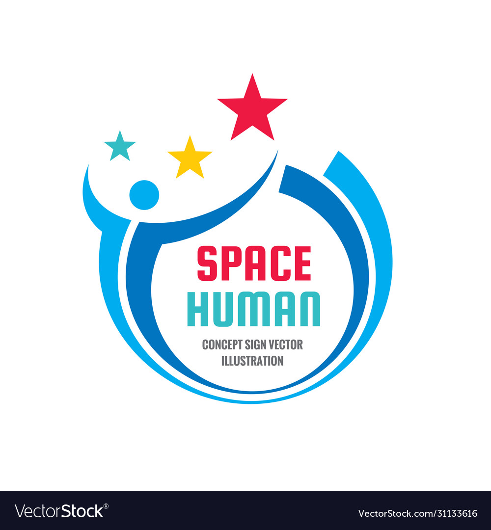 Space human character - concept business logo sign