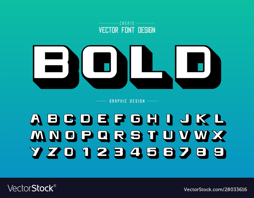 White shadow font and bold alphabet design Vector Image