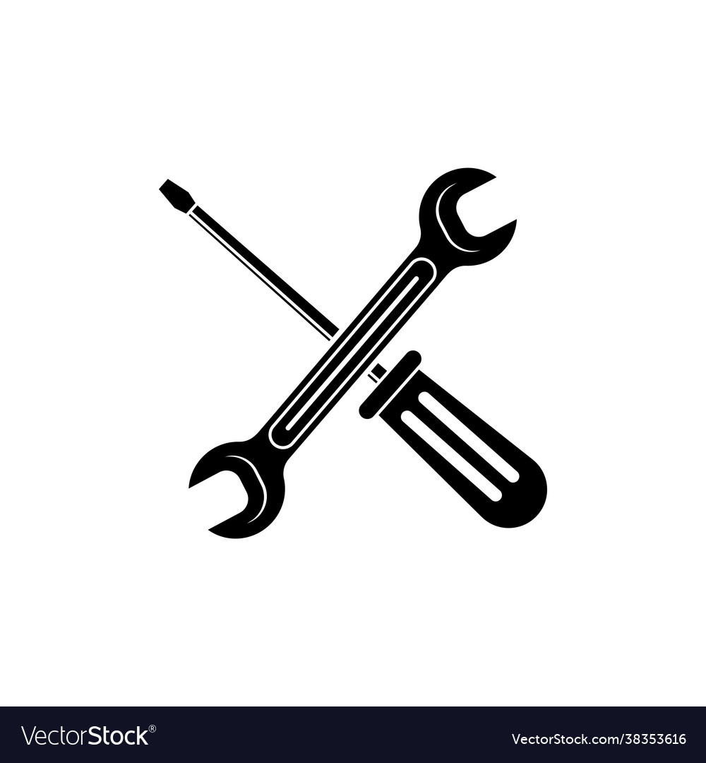 Wrench and screwdriver icon design template Vector Image