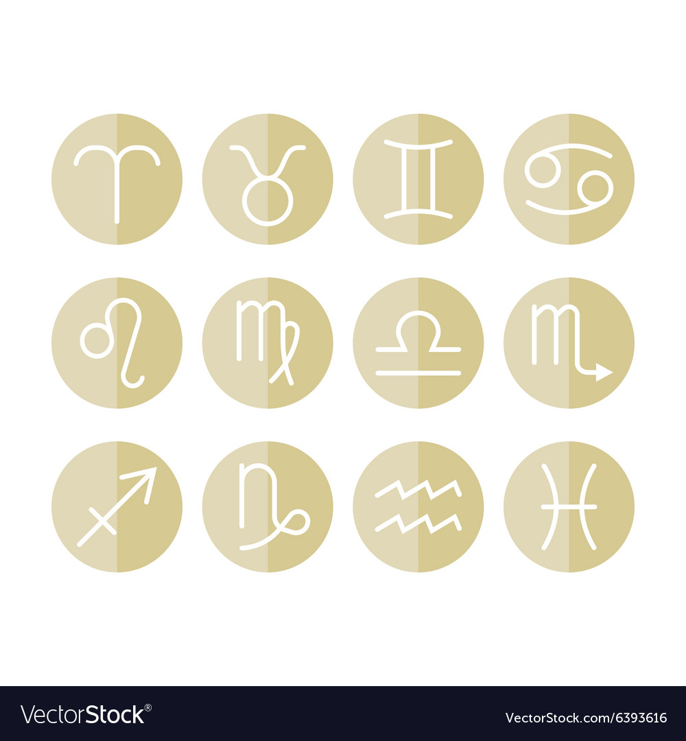 Zodiac signs icons for horoscopes predictions Vector Image