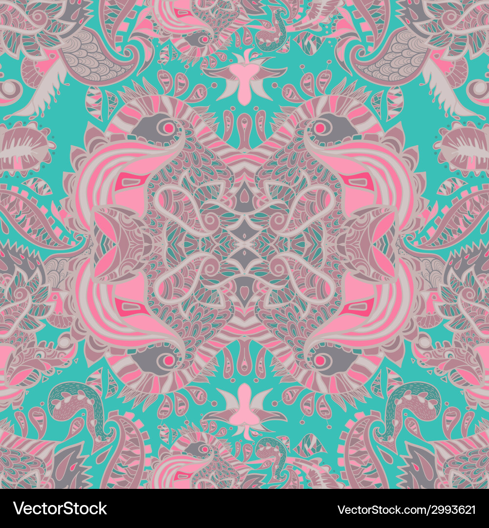 Abstract seamless pattern with flowers Royalty Free Vector