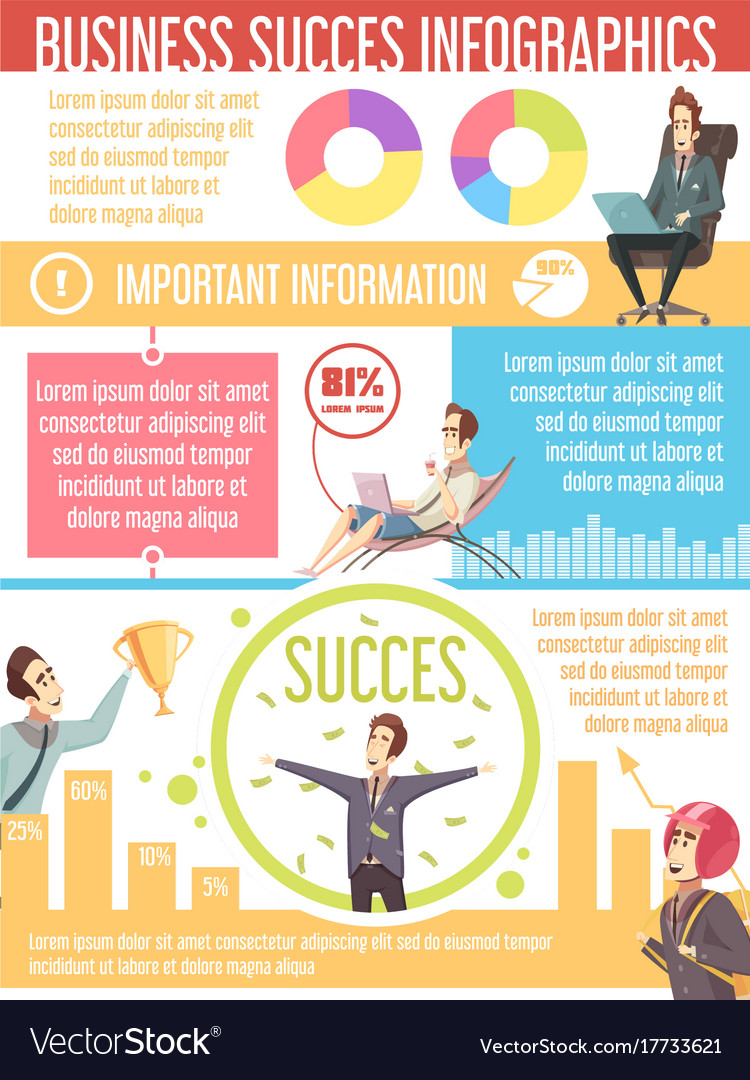 Business success cartoon infographic poster Vector Image