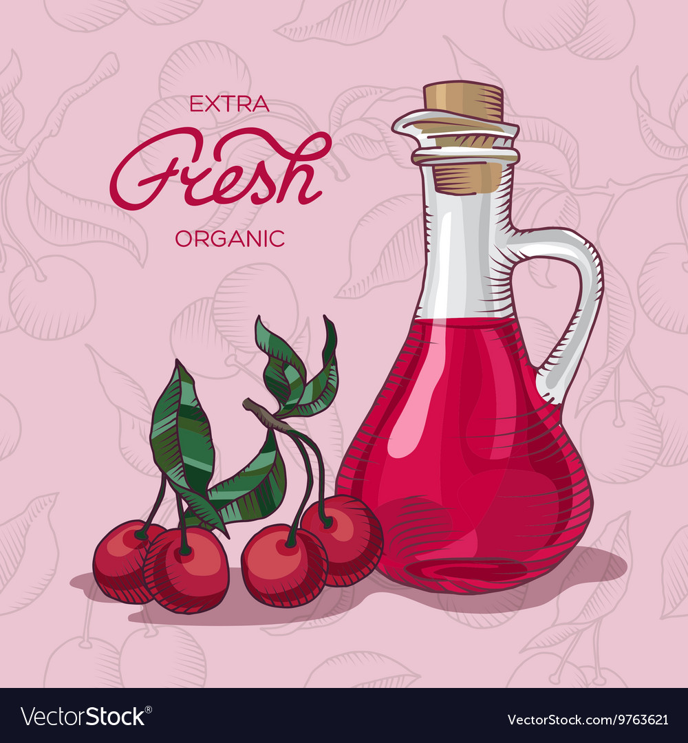 Extra fresh organic cherry juice