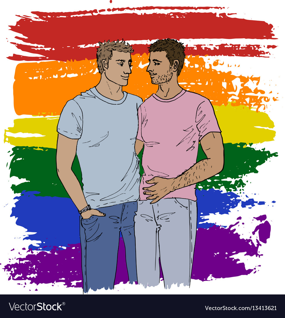 Gay Couple Royalty Free Vector Image Vectorstock 6007