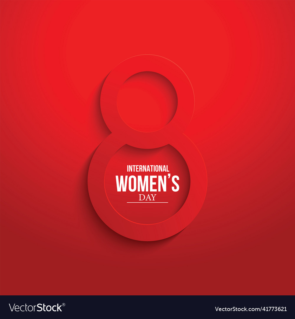 International womens day number 8 symbol in red