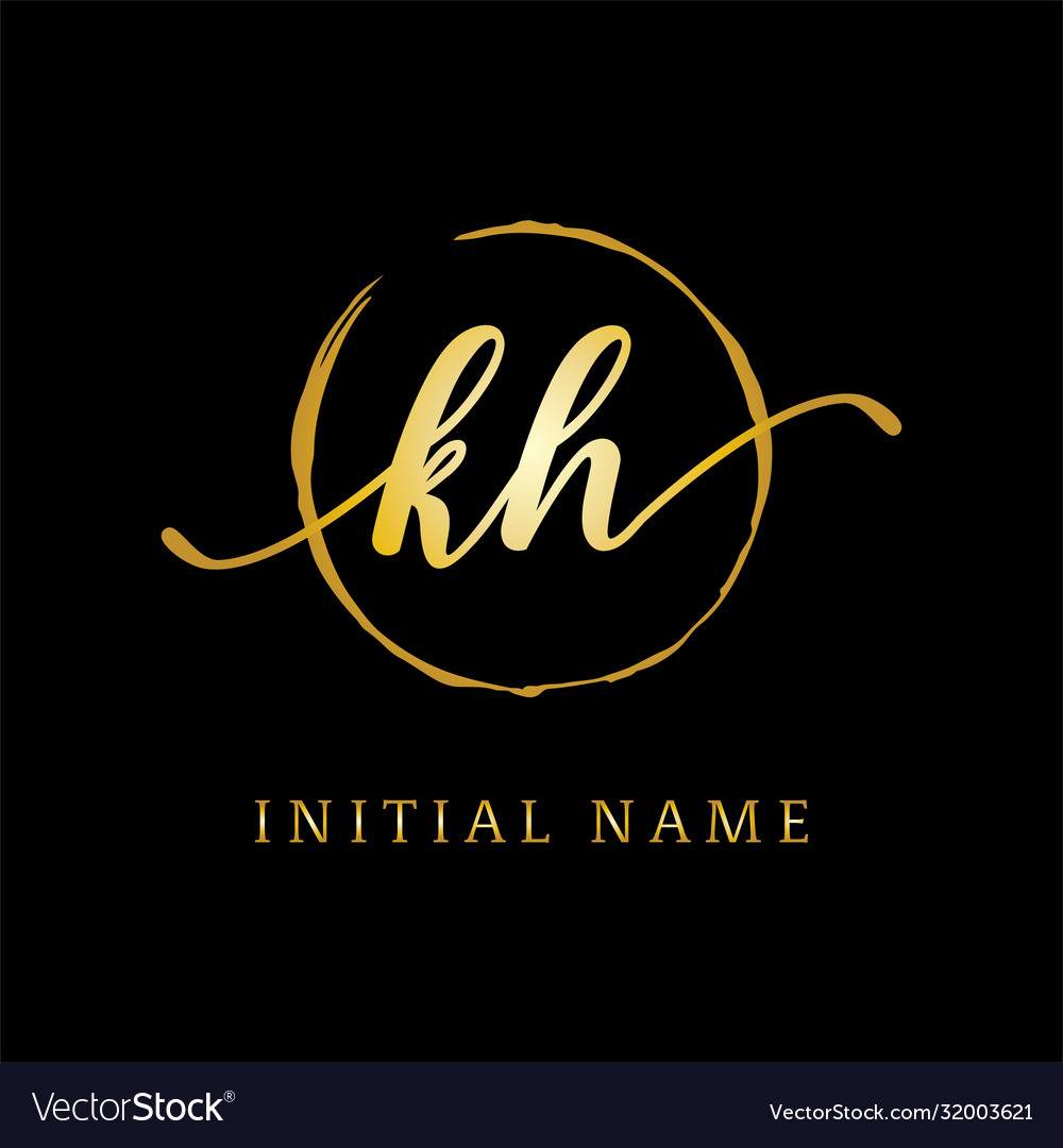 K h beauty logo inspiration luxury logo design Vector Image