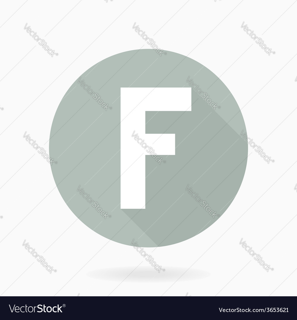 Letter f white icon with flat design