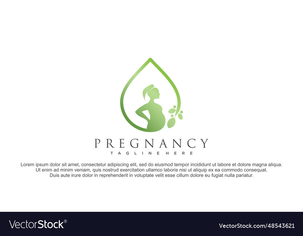 Pregnant logo design combination with drop logo Vector Image