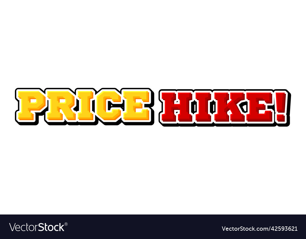 Price hike word logo Royalty Free Vector Image