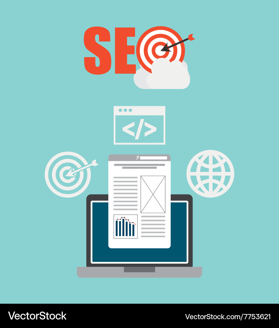 Seo concept design Royalty Free Vector Image - VectorStock