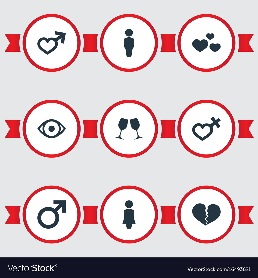 Set of simple couple icons