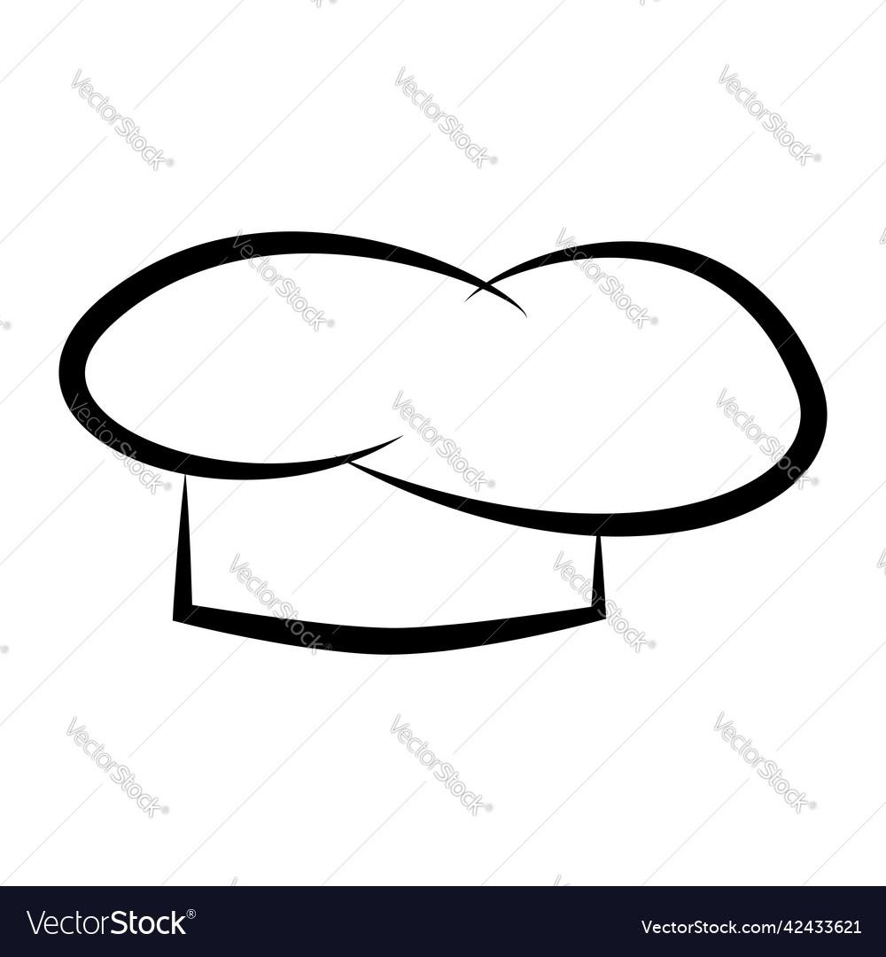 Simple hand draw sketch chef hat at white