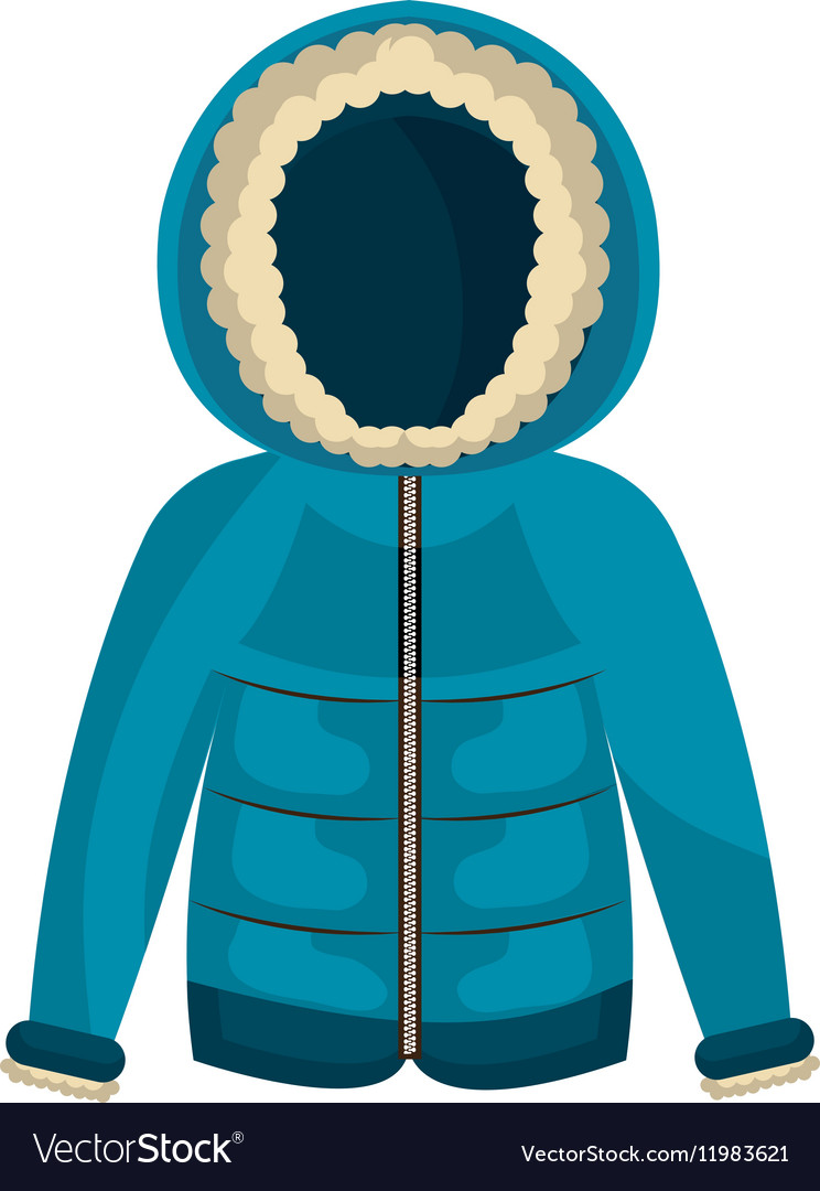 Download Winter jacket clothes isolated icon Royalty Free Vector