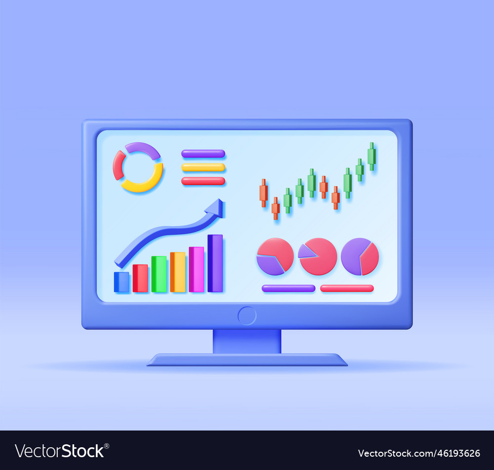 3D-Wachstumsdiagramm und Pfeil im Computer