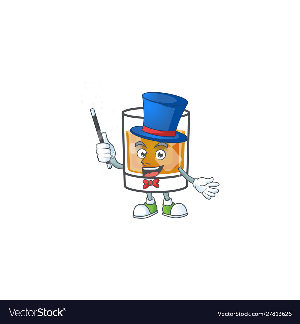 Beverage cold whiskey cartoon character isolated