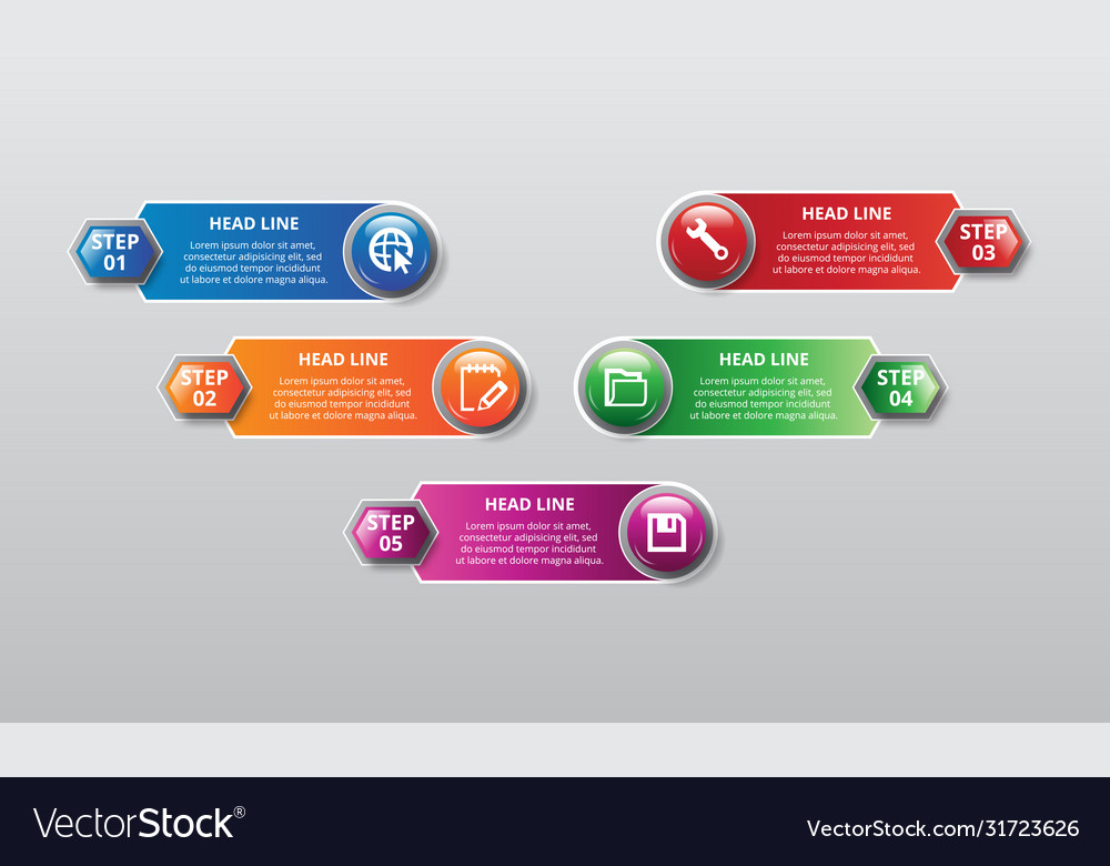 Business infographics circle hexagon style