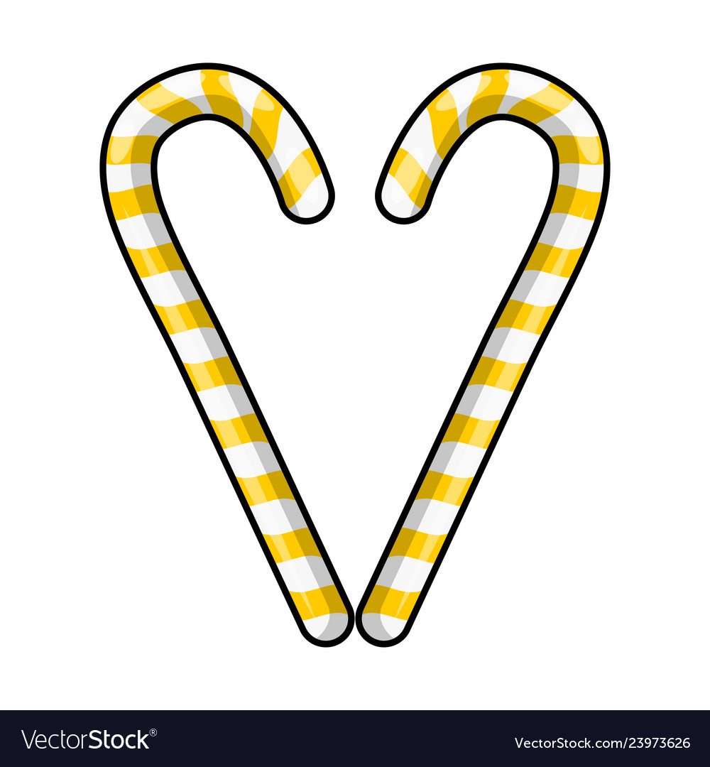 Candy cane heart for christmas design isolated Vector Image