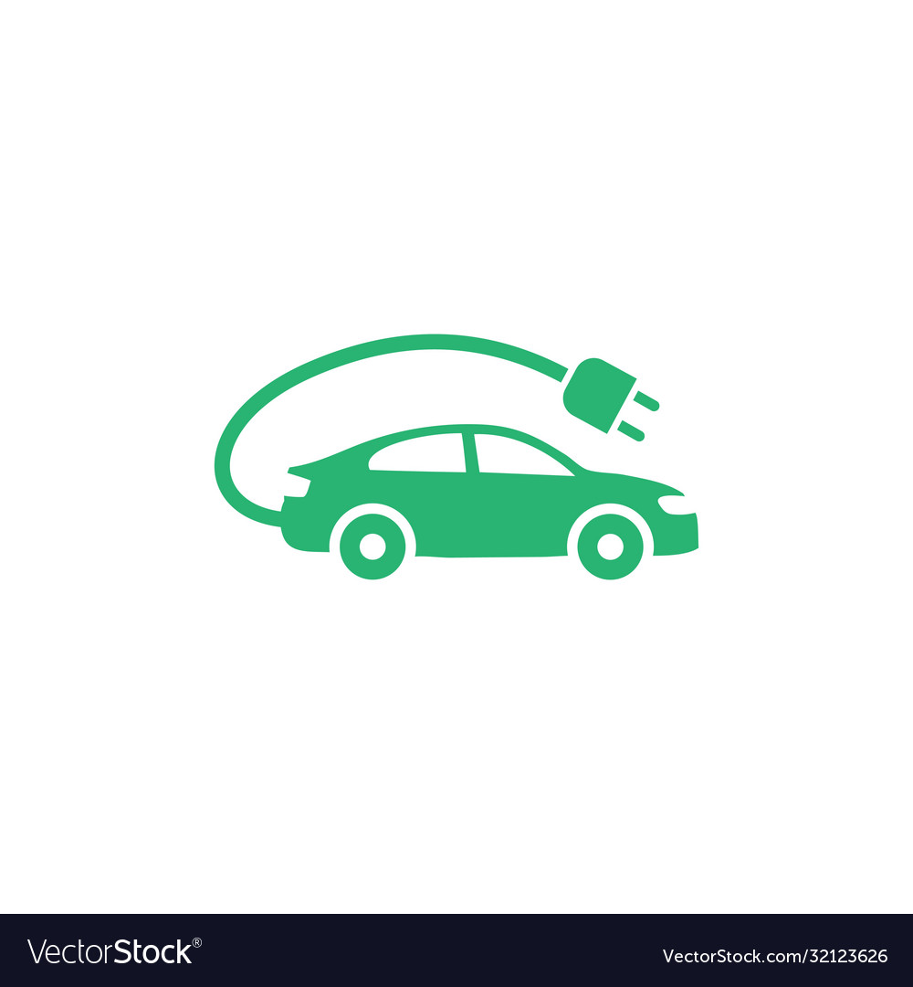 Electric car icon on white background Royalty Free Vector