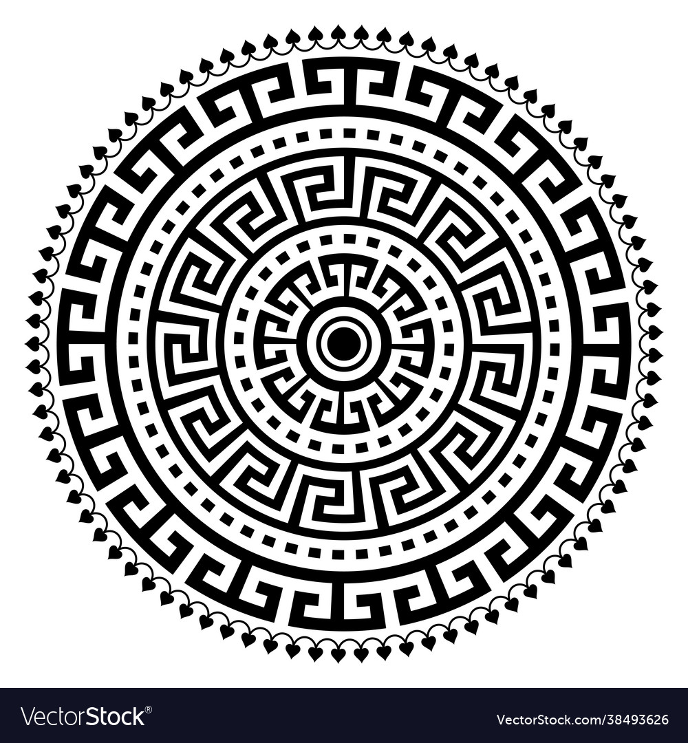 Greek ancient vase mandala design Royalty Free Vector Image