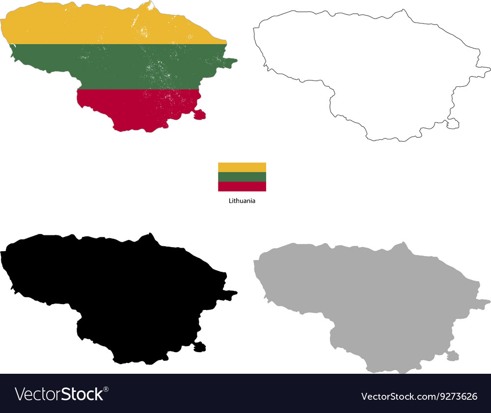 Литва карта с флагом