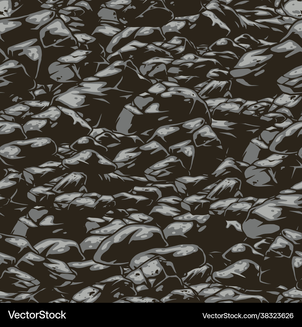 Pile gray stones seamless pattern Royalty Free Vector Image