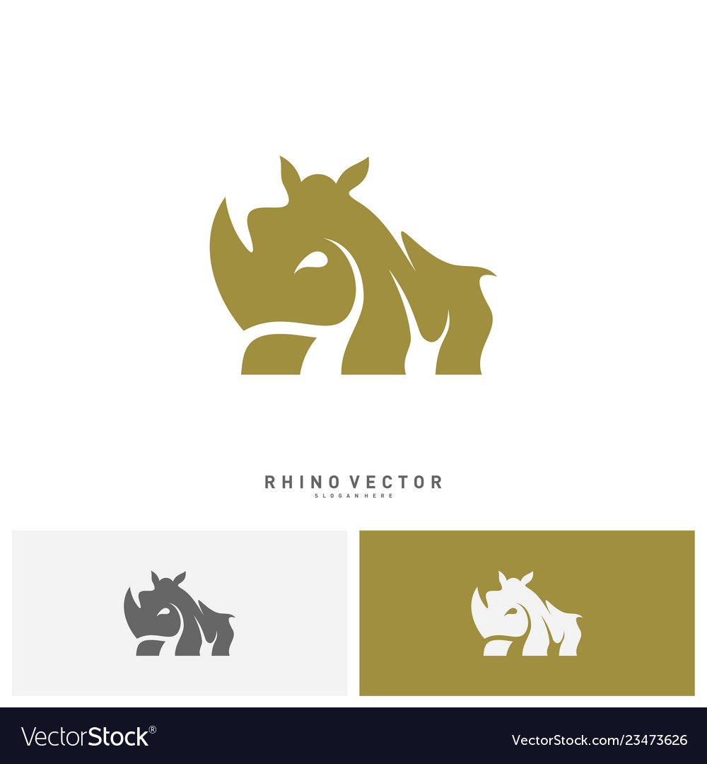 Rhino logo concept rhino logo template Royalty Free Vector