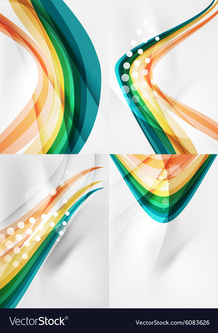 Set abstract backgrounds curve wave lines