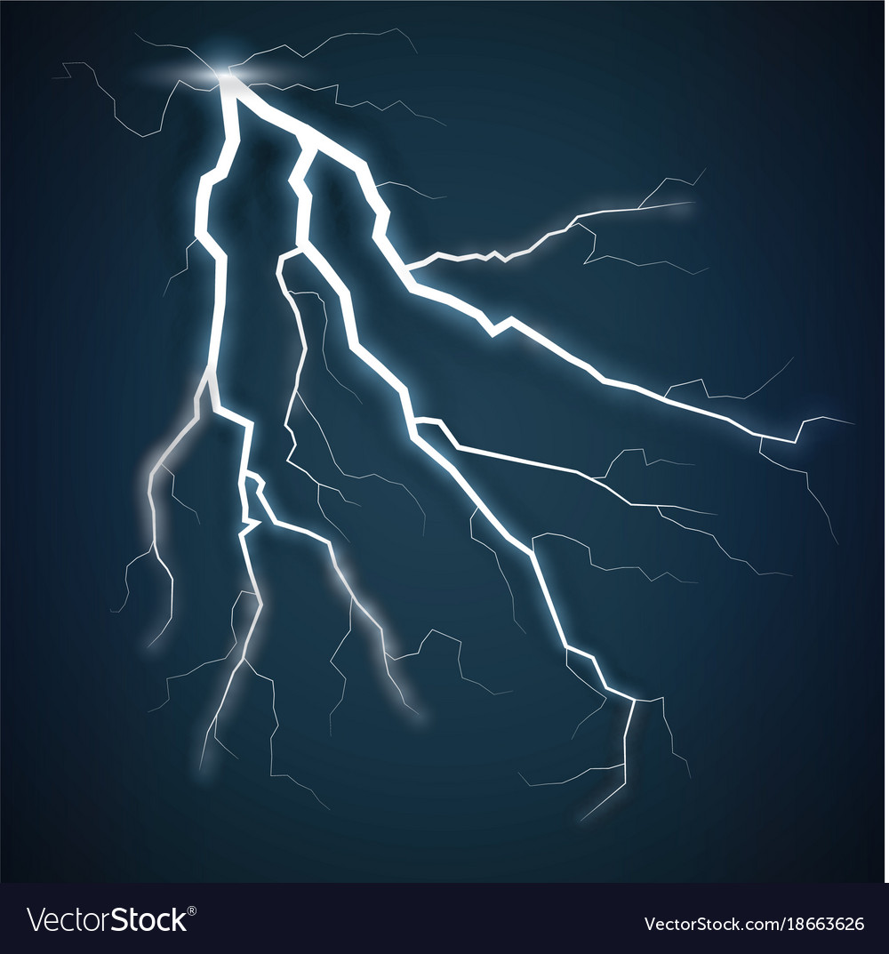 Storm with lightning isolated on transparent