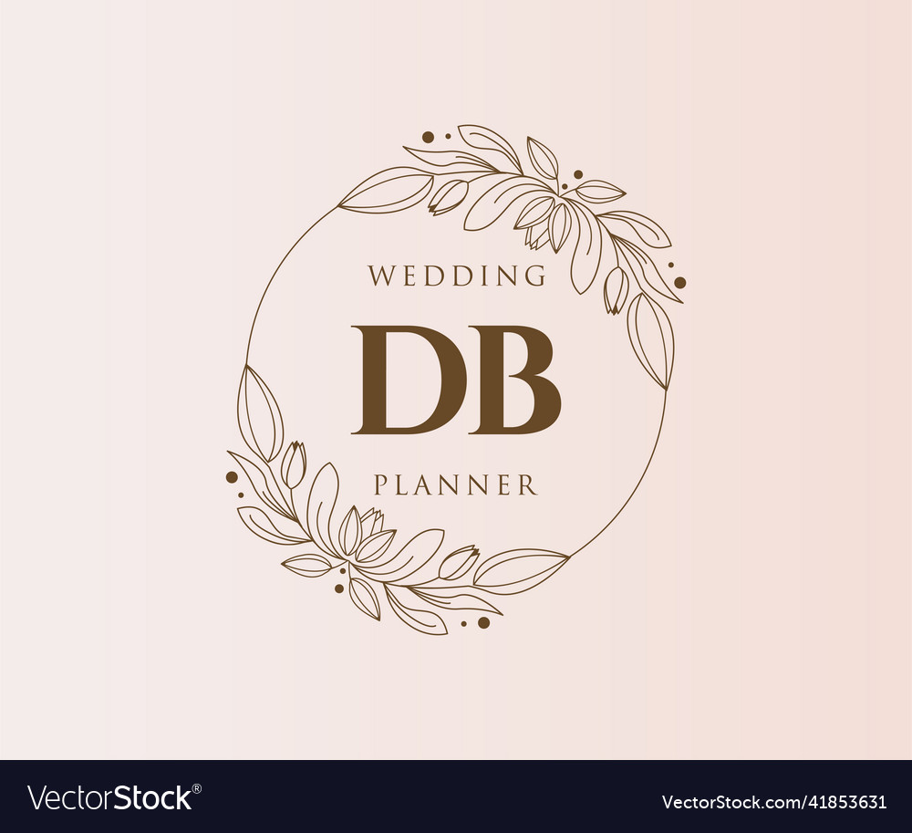 Db initials letter wedding monogram logos