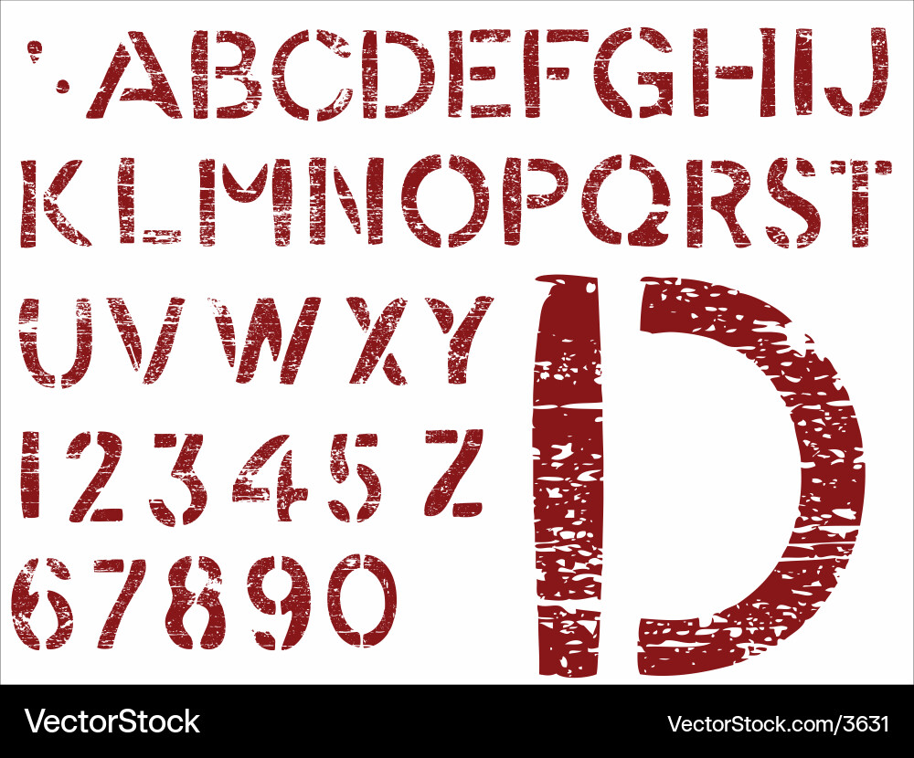 Grunge letters Royalty Free Vector Image - VectorStock