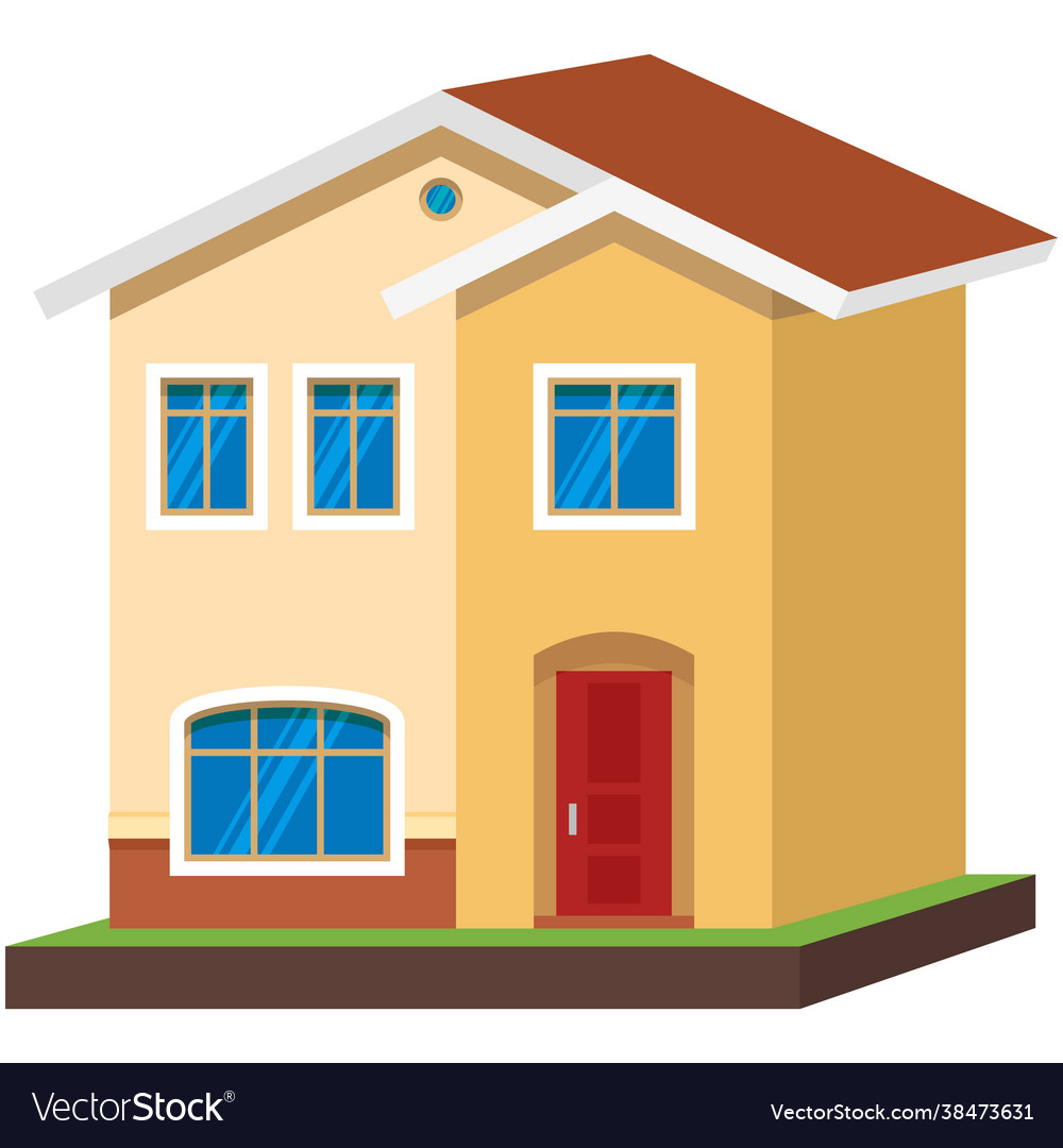 House Building Home Exterior Apartment Icon Vector Image