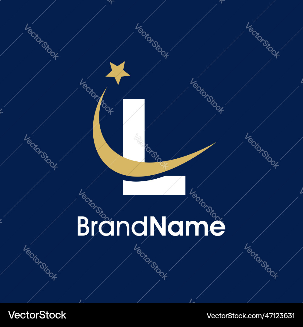 Initial l swooshing star logo Royalty Free Vector Image