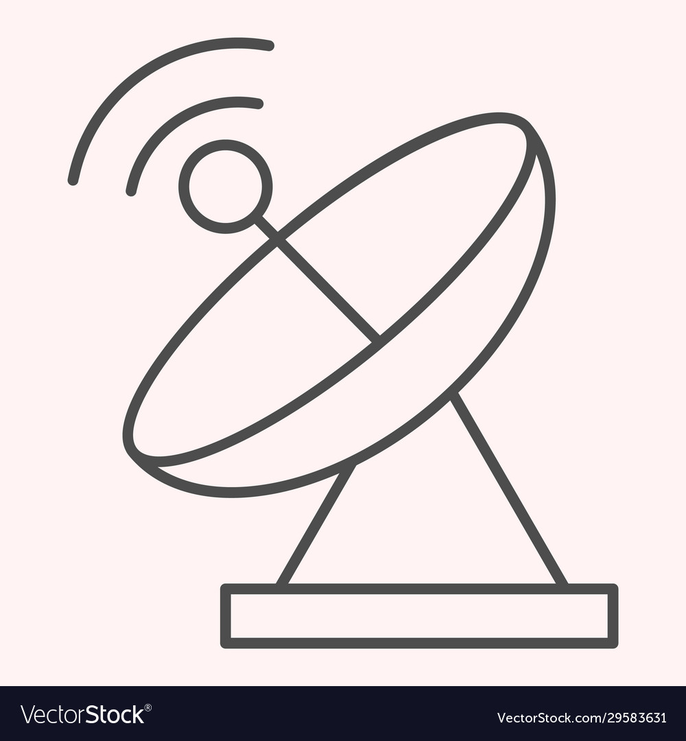 Radar thin line icon satellite antenna