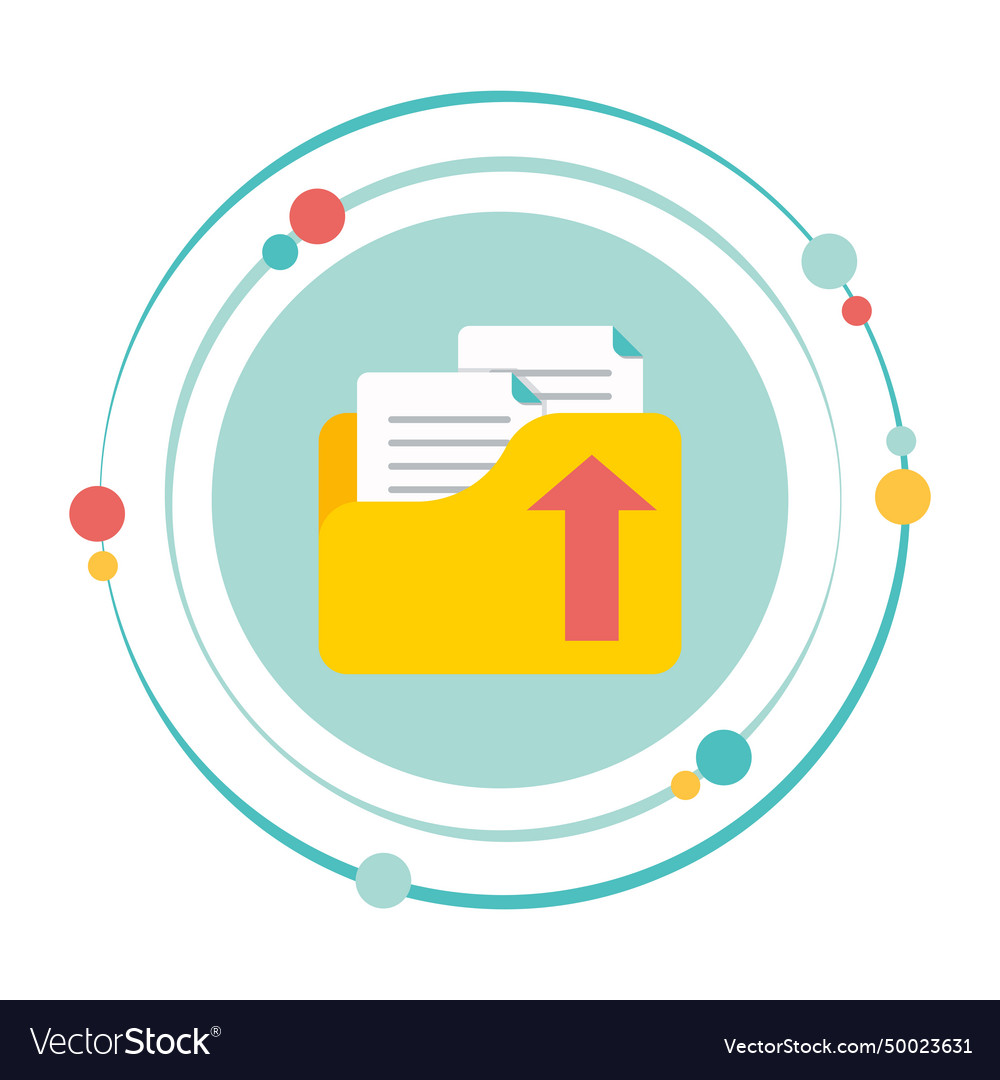 Uploading computer file folder icon Royalty Free Vector