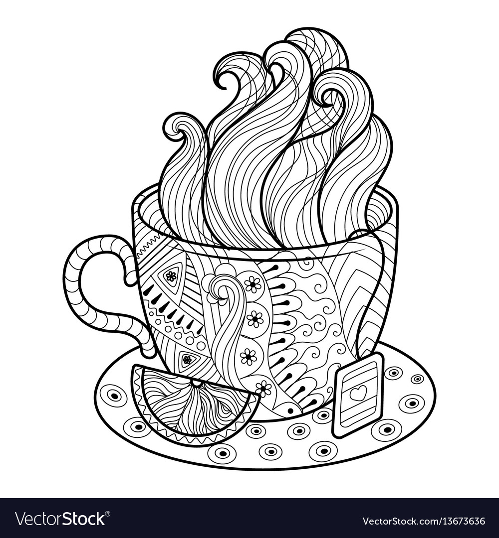 Cup of tea coloring book