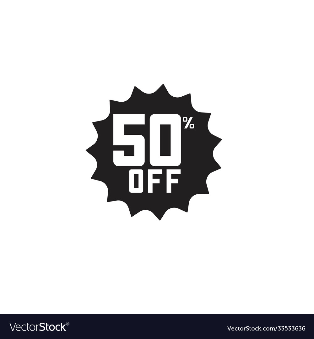 Discount 50 off label template design Royalty Free Vector