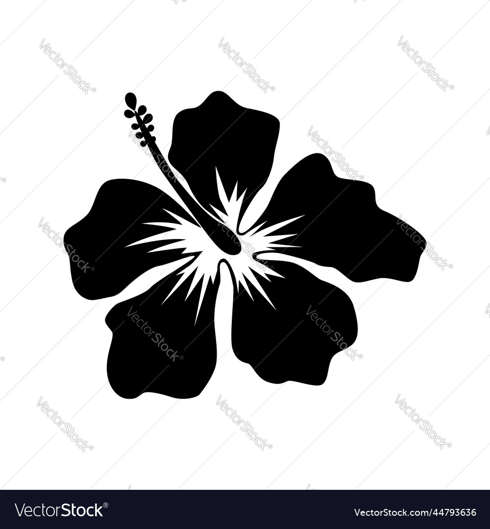 Hibiscus flower design element for logo label Vector Image
