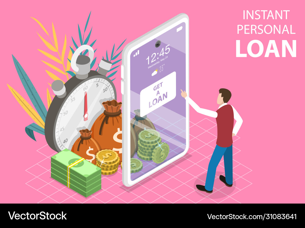 3d isometric flat concept instant Royalty Free Vector Image