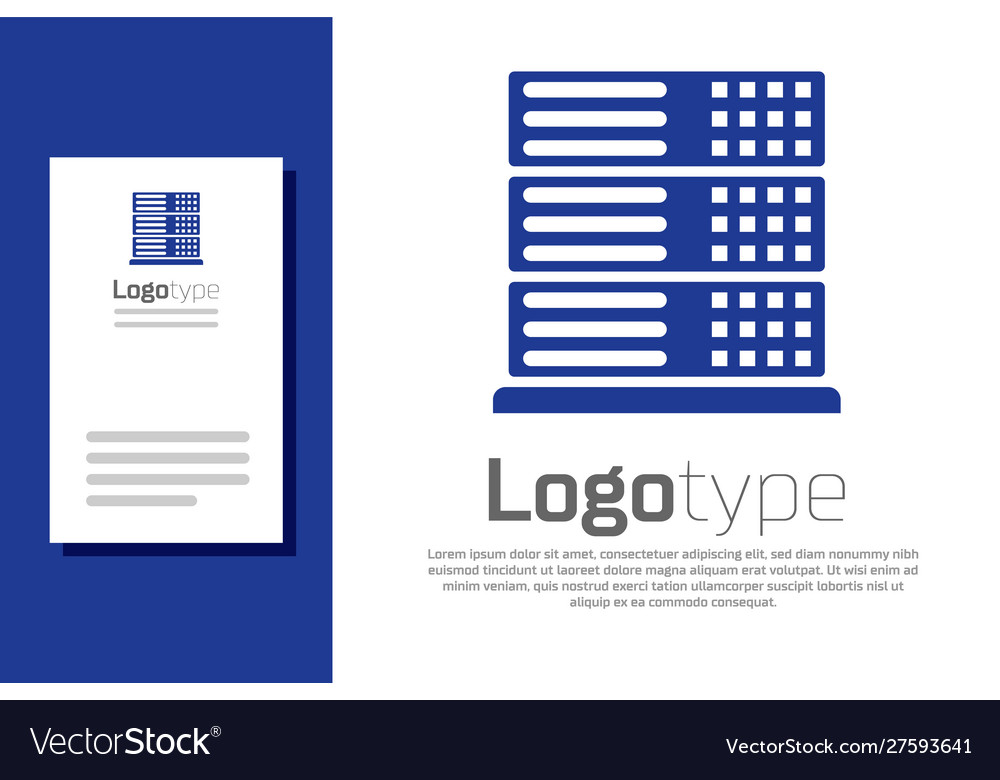 Blue Server Daten Web Hosting-Symbol isoliert