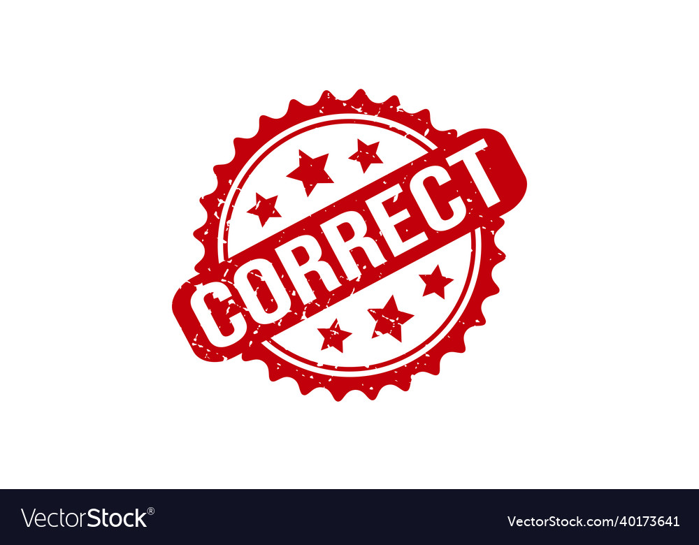 Correct Rubber Stamp Grunge Royalty Free Vector Image