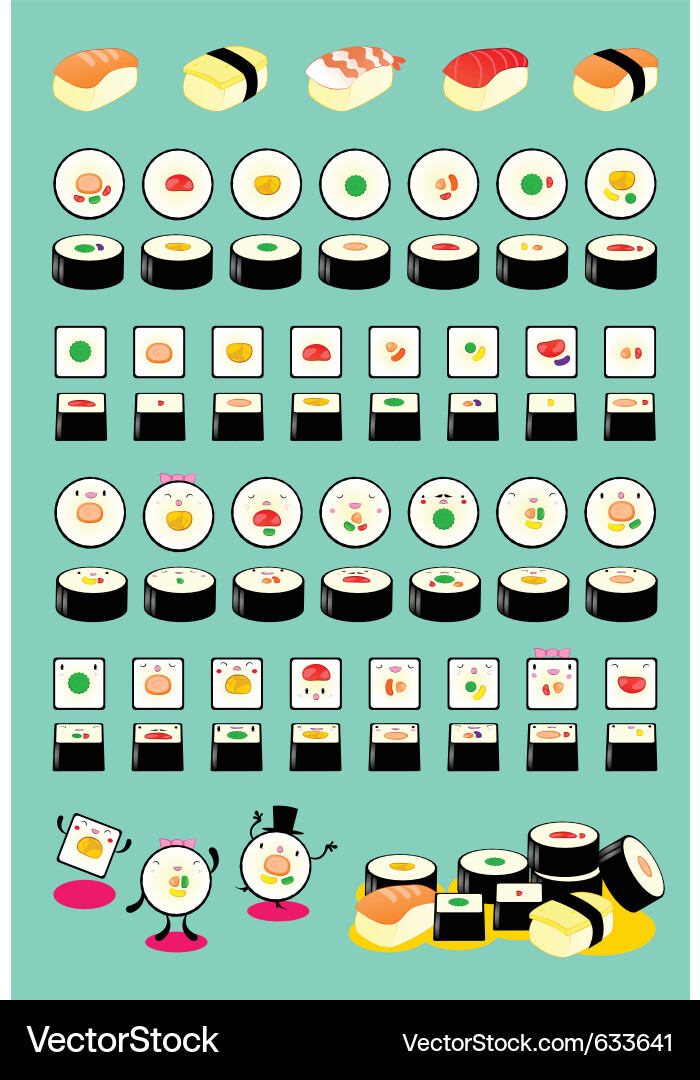 Sushi set Royalty Free Vector Image - VectorStock