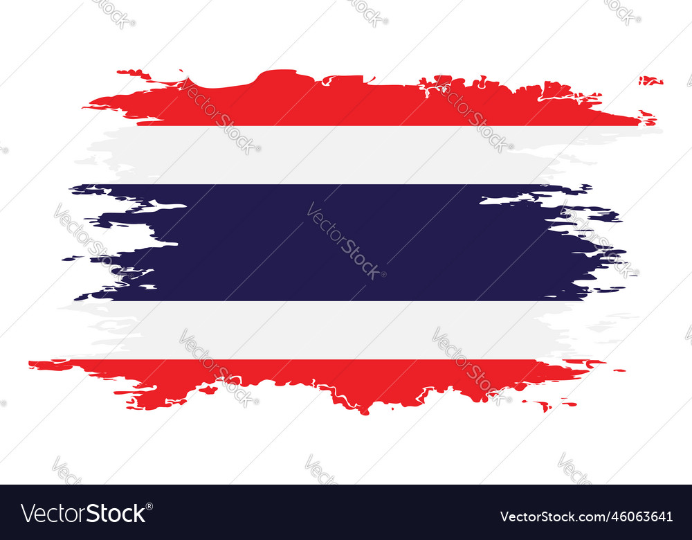 Thailand flag grunge brush color image Royalty Free Vector